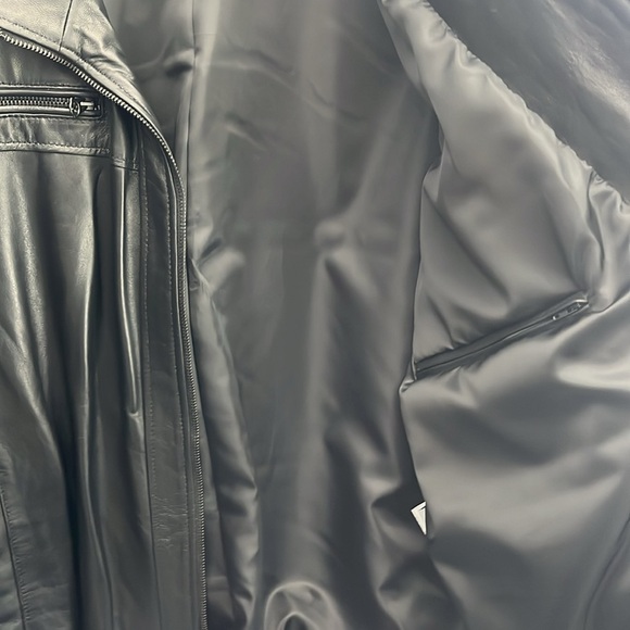 Italian‎ Leather Black Zip Up Mens Jacket Made by CURGÈ size large NWT #6 - Picture 7 of 8